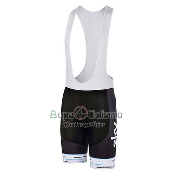 Sky Ropa Ciclismo Culotte Corto 2018 Mangas Cortas Blanco y Negro